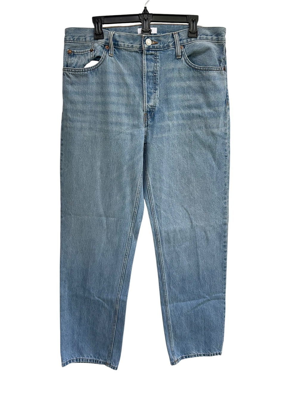 Re/Done Women's Size 29 Loose Long Jeans Wasted Indigo Wash High Rise EUC 275.00